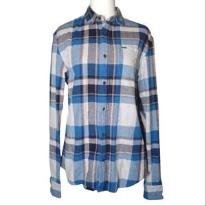 Scotch & Soda Regular Fit Herringbone Check Plaid Flannel Shirt Size Medium‎